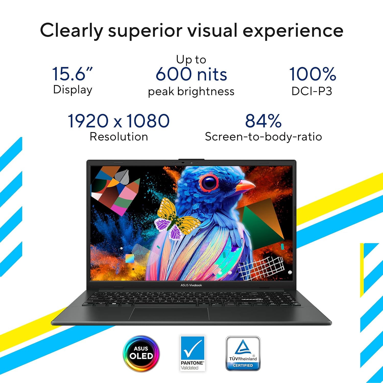 ASUS VIVOBOOK GO 15 OLED (2023), INTEL CORE I3-N305, 15.6" (39.62 CMS) FHD OLED, THIN AND LIGHT LAPTOP (8GB/512GB SSD/WINDOWS 11/OFFICE 2021/BACKLIT KB/BLACK/1.63 KG), E1504GA-LK322WS