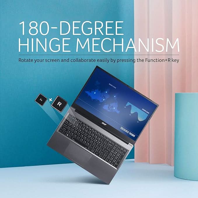 acer Aspire Lite, AMD Ryzen 5 7430U Processor, 8 GB RAM, 512 GB SSD, Full HD, 15.6"/39.62 cm, Windows 11 Home, Steel Gray, 1.59 kg, AL15-41, Thin and Light Laptop