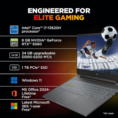 HP VICTUS 15 FA2308TX [CI7-13620H/24GB/1TB SSD/WIN11 HOME+MS24/15.6"/8GB-RTX5060 GRAPHICS/1 YEAR(S)/SILVER]