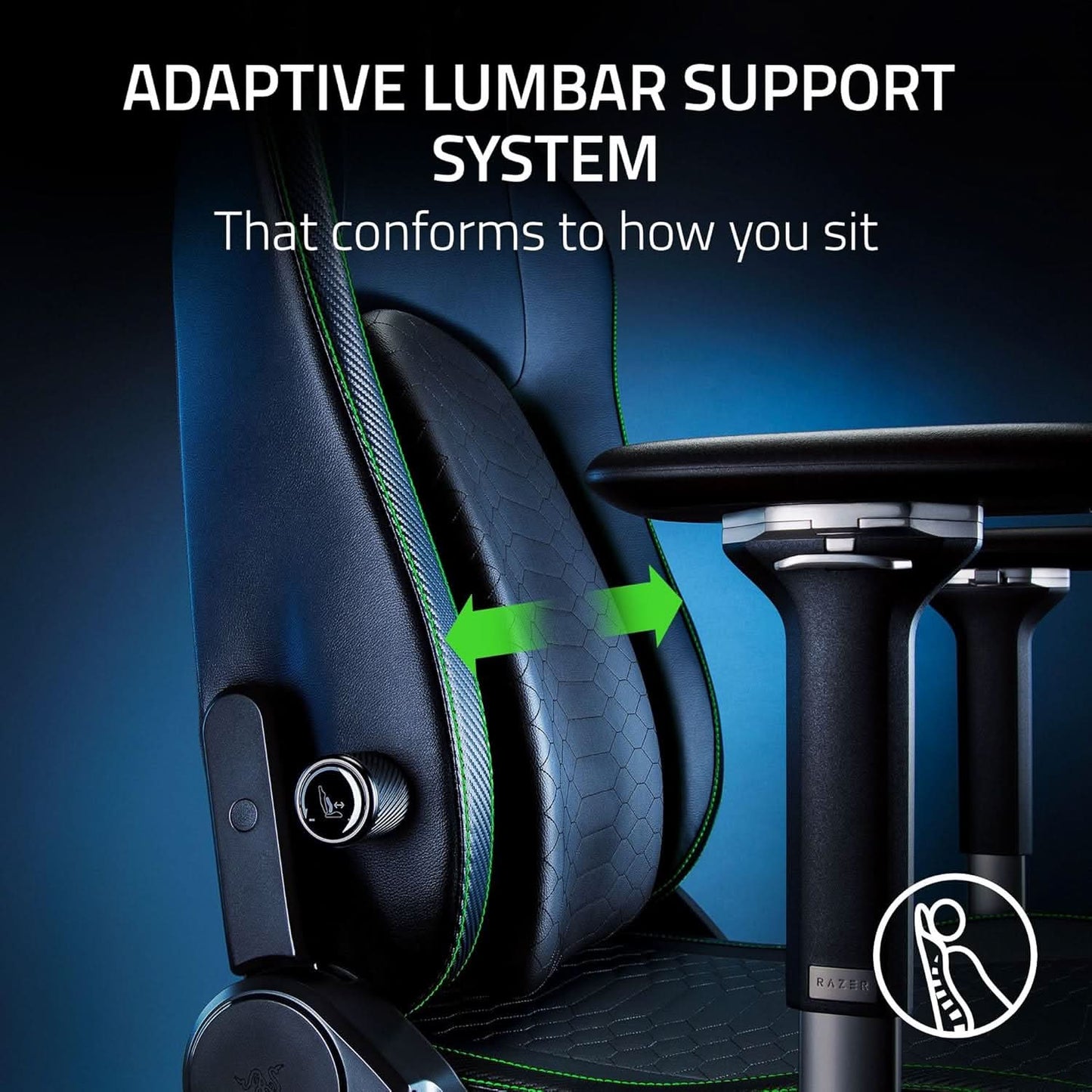 RAZER ISKUR V2 - GAMING CHAIR BLACK/GREEN RZ38-04900100-R3U1