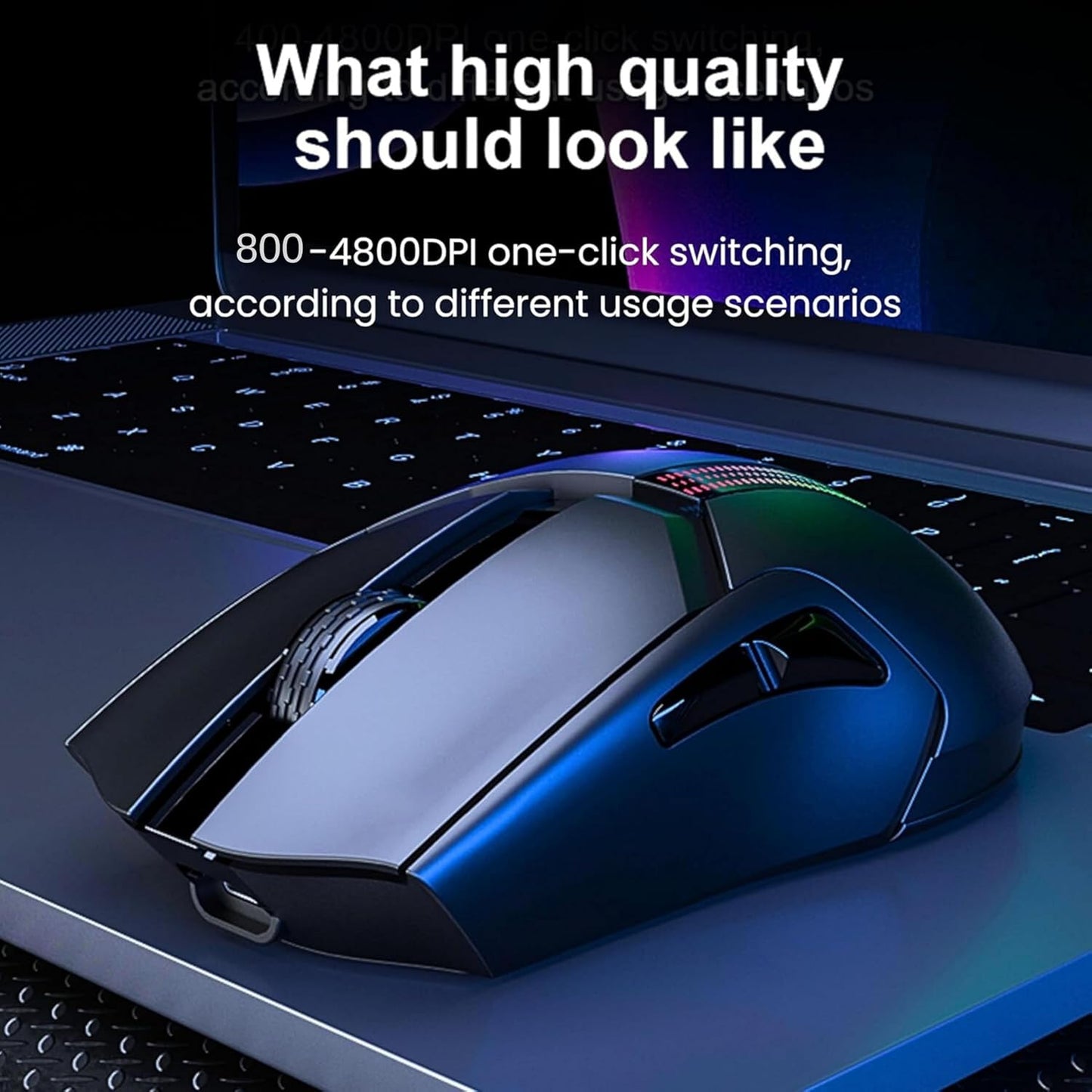 AULA F813 WIRED AND WIRELESS RGB GAMING MOUSE BLACK