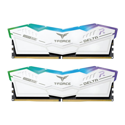 TEAMGROUP T-FORCE DELTA RGB 32GB (16GBX2) DDR5 6000MHZ DESKTOP RAM (WHITE)