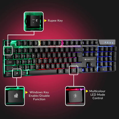 ZEBRONICS ZEB-WAR GAMING KEYBOARD AND MOUSE COMBO