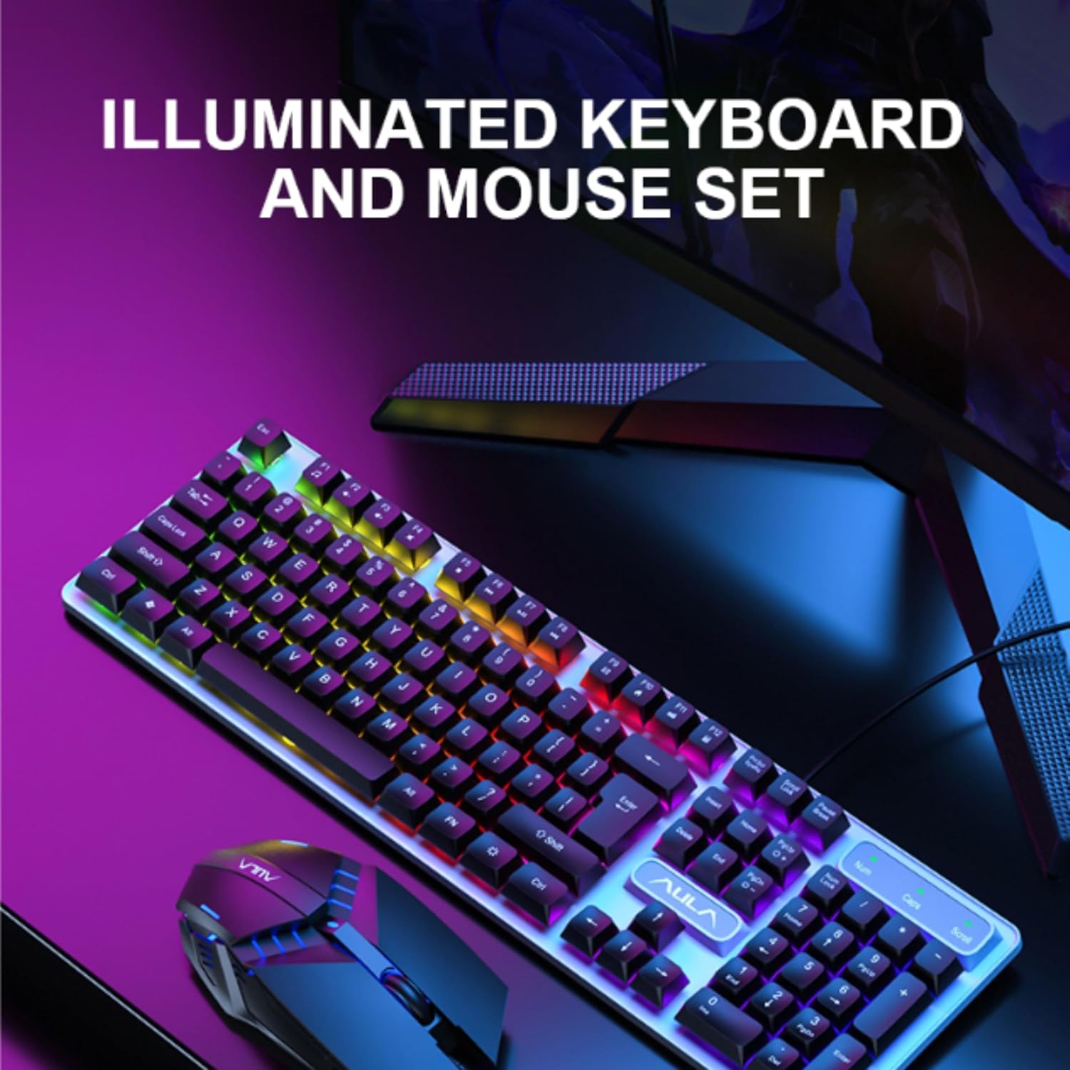 AULA F3061 MEMBRANE GAMING KEYBOARD AND MOUSE COMBO