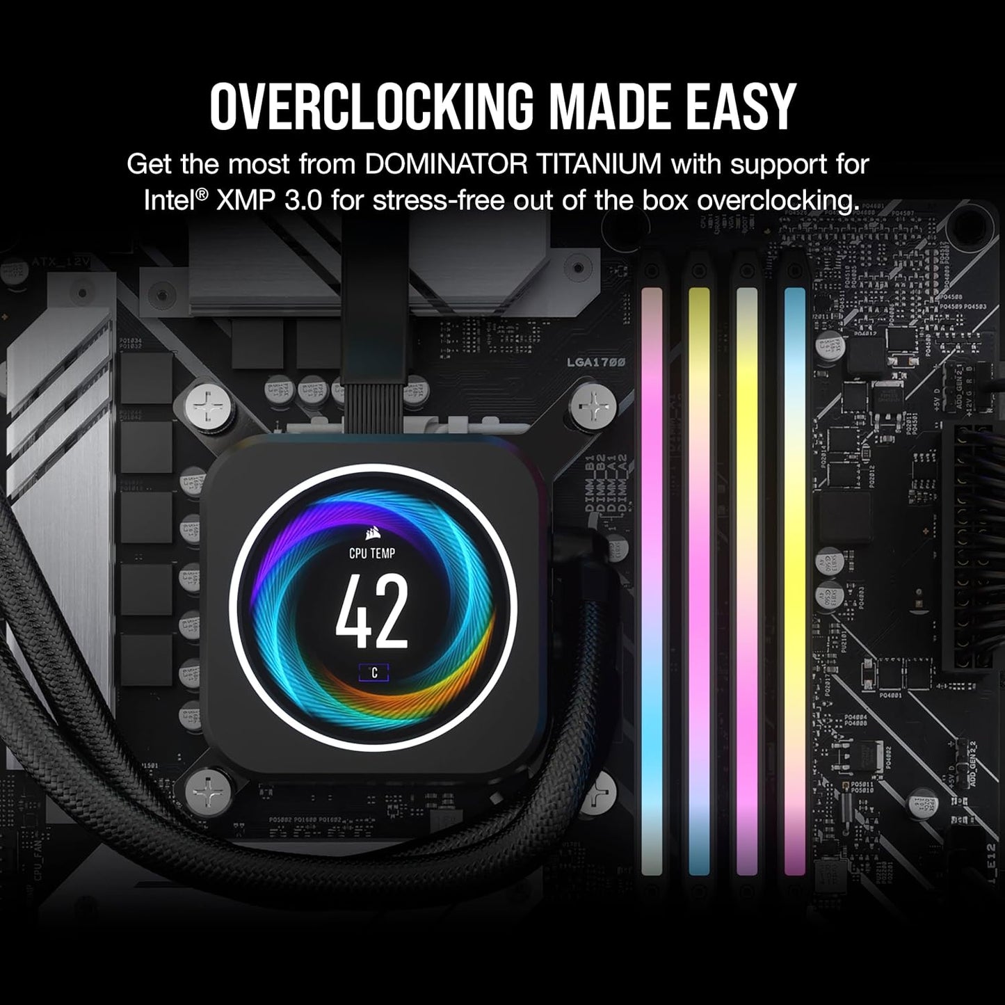 CORSAIR MEMORY CMP32GX5M2B6000C30 DOMINATOR TITANIUM 2 32GB (2 X 16GB) DDR5 6000 CL30-36-36-76 1.40V INTEL XMP MEMORY - BLACK