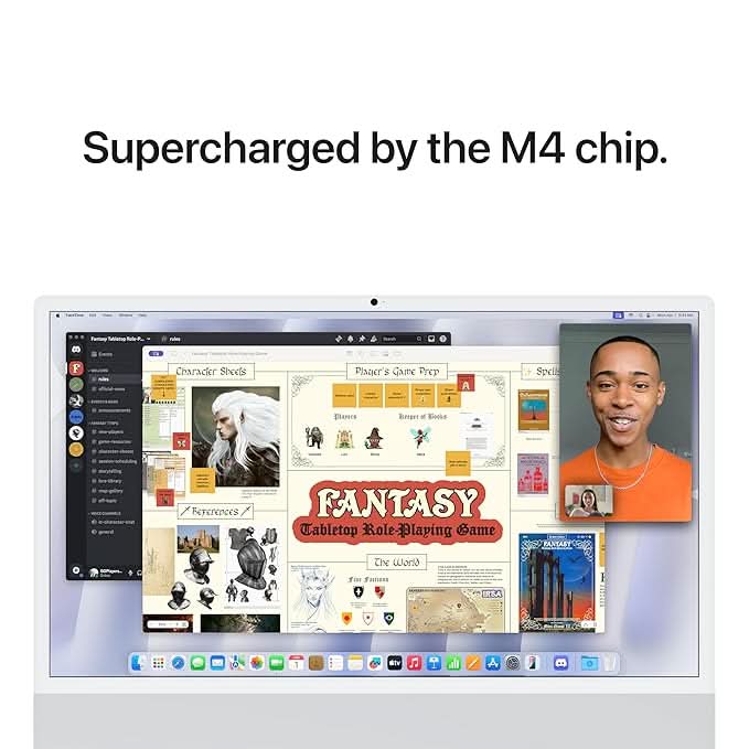 Apple 24-inch iMac with Retina 4.5K display M4 chip with 10 core CPU and 10 core GPU, 24GB, 512GB SSD - Silver