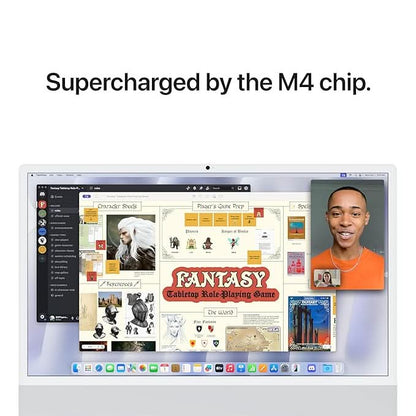 Apple 24-inch iMac with Retina 4.5K display M4 chip with 10 core CPU and 10 core GPU, 16GB, 256GB SSD - Silver