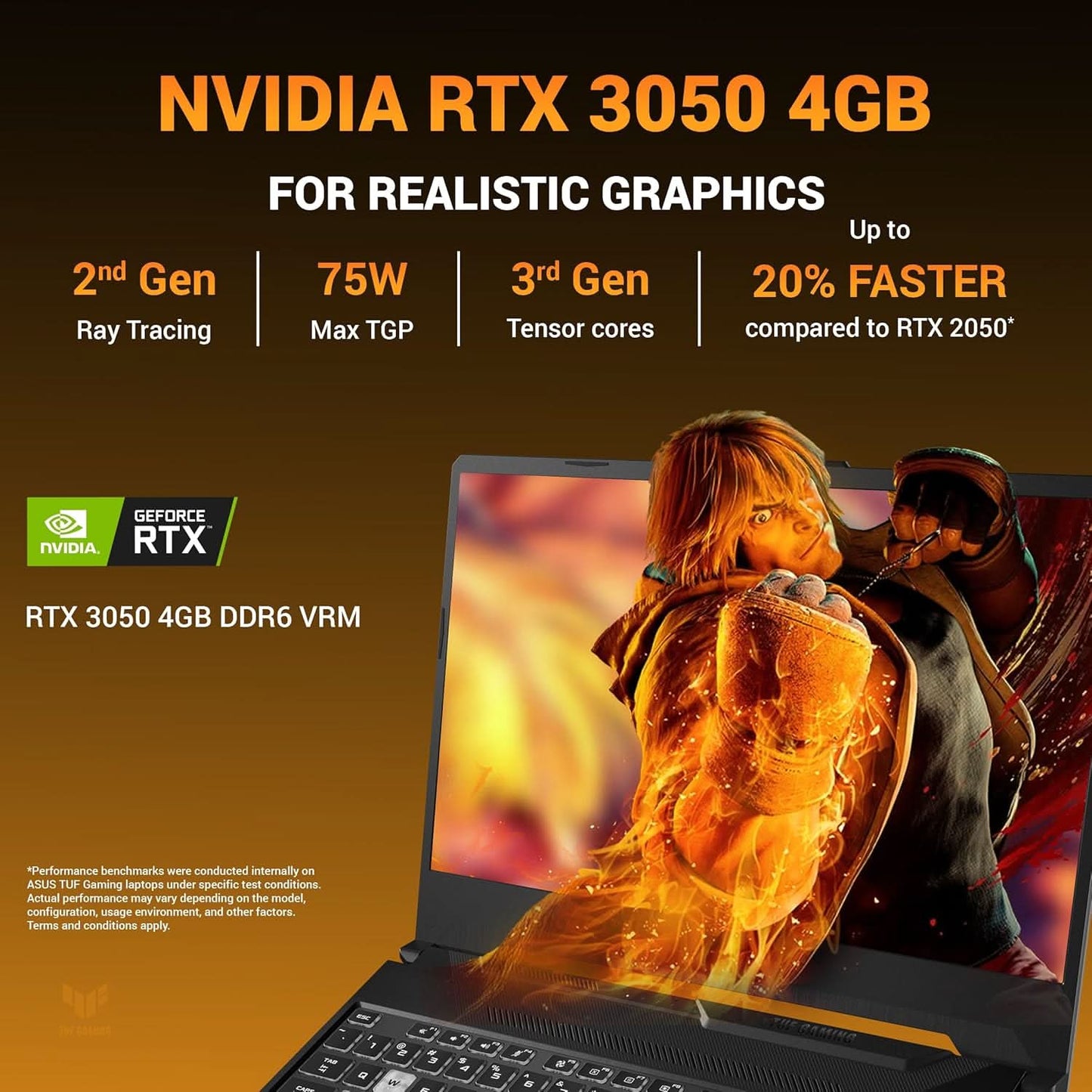ASUS TUF A15 (2025) AMD Ryzen 7 7445HS,Gaming Laptop,RTX 3050-4GB,75W TGP,16GB RAM (Upgradeable Upto 64GB) 1TB SSD,FHD,15.6",144Hz,48Whrs,M365 Basic (1Year),Office 2024,Black,FA506NCG-HN251WS
