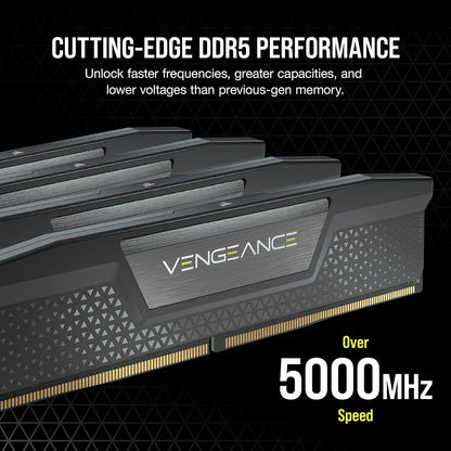 CORSAIR VENGEANCE 32GB RAM (1X32GB) DDR5 DRAM 5600MHZ BLACK CMK32GX5M1B5600C40