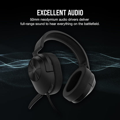 CORSAIR HS55 STEREO HEADSET CARBON CA-9011260-AP