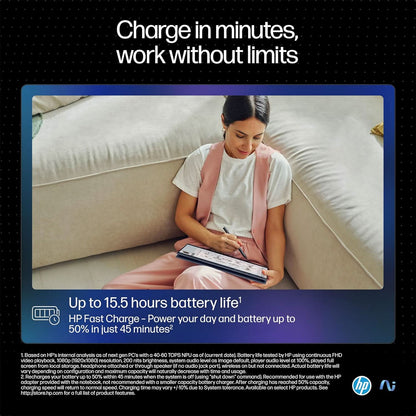 HP OMNIBOOK ULTRA FLIP NEXT GEN AI PC ULTRA 7 (32GB RAM/1TB SSD/2.8K OLED 16:10 90% STBR TOUCHSCREEN 500 NITS/WINDOWS 11/9MP CAMERA/POLY STUDIO/BACKLIT KB/MSO/14 INCH (35.6CM)/BLUE/1.34KG) FH0046TU LAPTOP