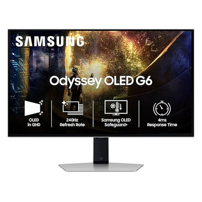 Samsung 27 Inch Odyssey G6 OLED 2K Gaming Monitor LS27DG610SWXXL