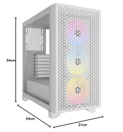 CORSAIR 3000D RGB AIRFLOW MID-TOWER (ATX) CABINET (WHITE) CC-9011256-WW