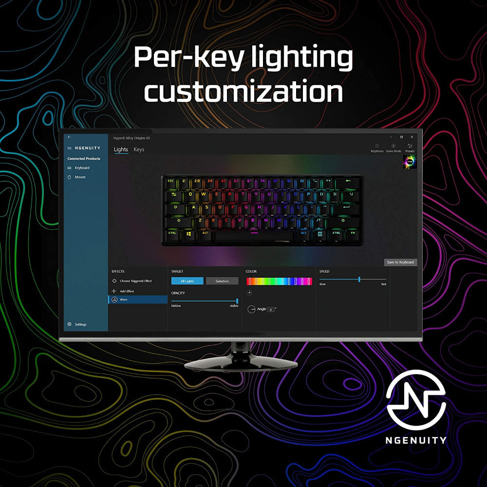 HYPERX Alloy Origins RGB 60% Mechanical Gaming Keyboard (Red Linear Switches)