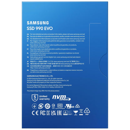 SAMSUNG 990 EVO PLUS SSD 1TB, PCIE 5.0 X2 M.2 MZ-V951T0BW