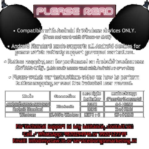 CLAW Shoot Wireless Bluetooth Mobile Gamepad Controller (With Mobile Holder)