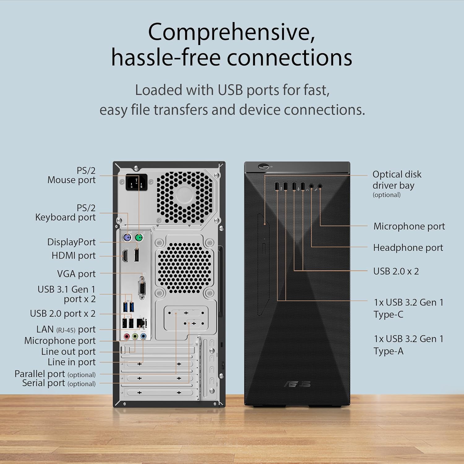 ASUS S501ME 2024, INTEL CORE I5-13400 13TH GEN, TOWER PC, CREATOR/GAMER WORKSTATION (16GB/512GB SSD/8GB NVIDIA GEFORCE RTX 3050 GRAPHICS/WINDOWS 11/BLACK/5.90KG), S501ME-513400057WS