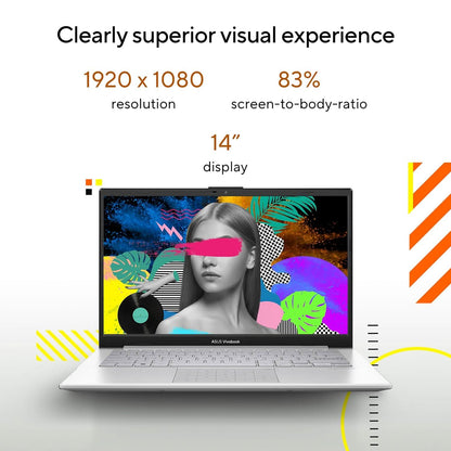 ASUS VIVOBOOK GO 14, 14 INCH FHD (1920 X 1080), AMD RYZEN 5 7520U PROCESSOR,(16GB RAM/512GB SSD/AMD RADEON IGPU/WINDOWS 11/MS OFFICE 365 BASIC (1YEAR)*/OFFICE HOME 2024/SILVER/1.38 KG),E1404FA-NK5541WS