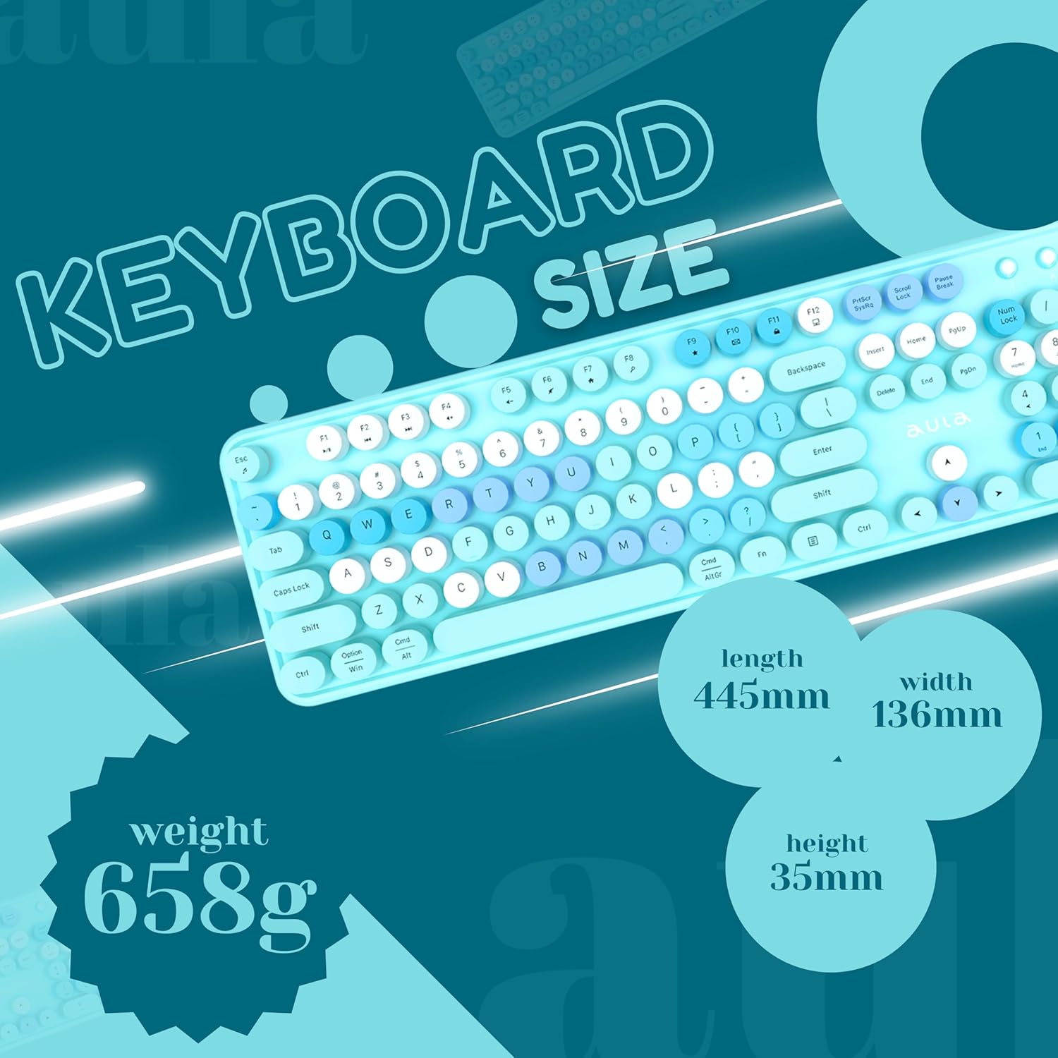 AULA AC306 WIRELESS KEYBOARD MIX BLUE