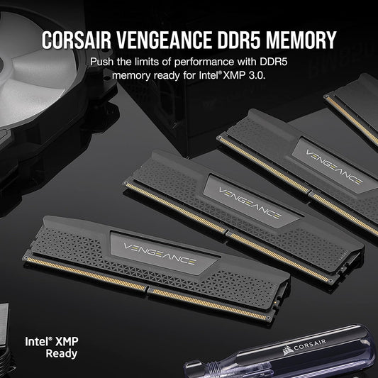CORSAIR VENGEANCE 32GB RAM (1X32GB) DDR5 DRAM 5200MHZ BLACK CMK32GX5M1B5200C40