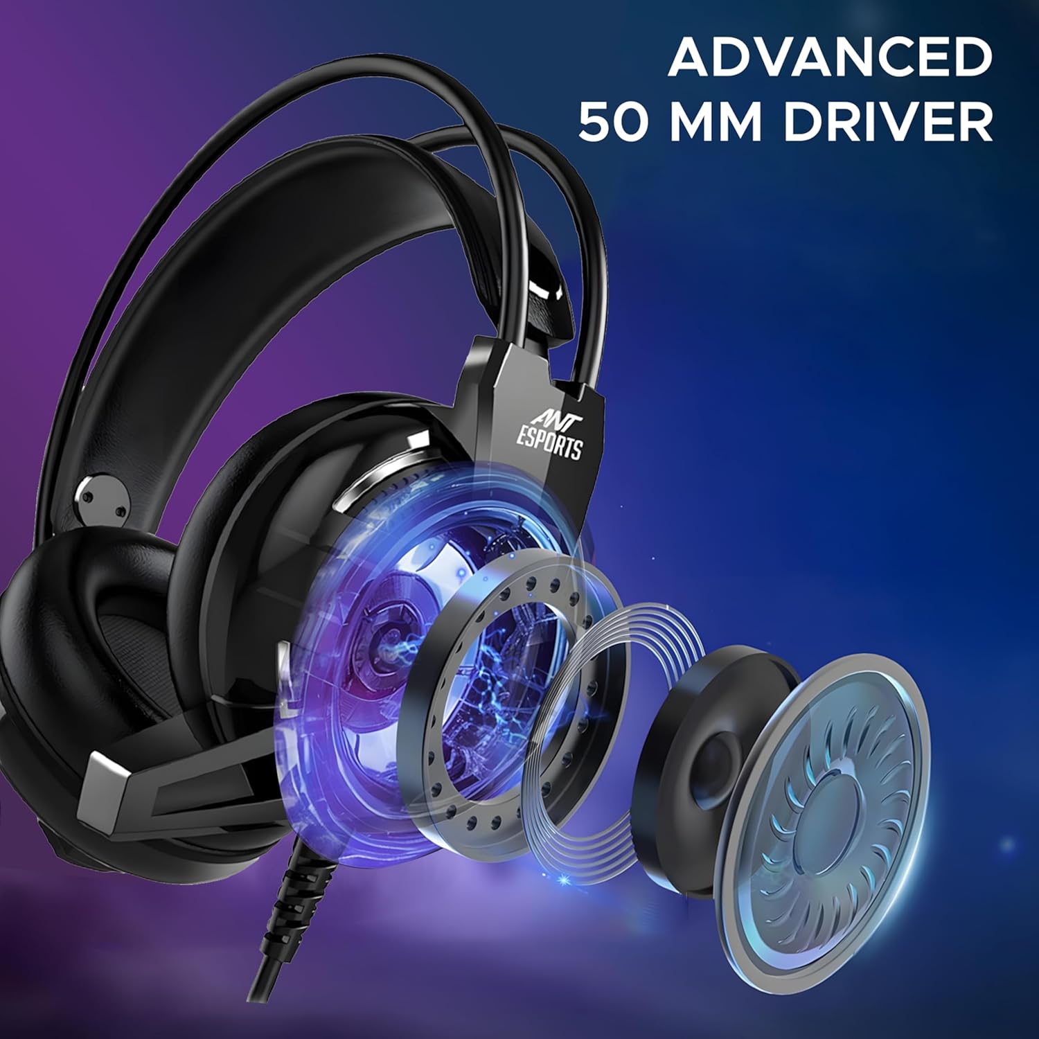 ANT ESPORTS GAMING HEADSET H520W - BLACK - WORLD OF WARSHIP LICENSE
