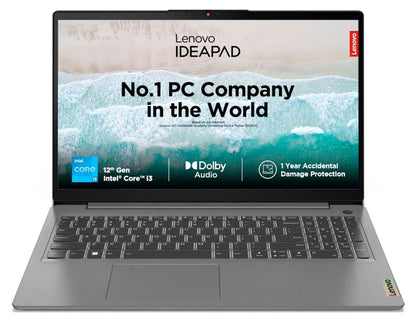LENOVO IDEAPAD 3 12TH GEN INTEL CORE I3-1215U 15 INCH (39.65CM) FHD THIN & LIGHT LAPTOP (16GB/512GB SSD/WINDOWS 11/OFFICE 2021/1YR ADP FREE/3MONTHS GAME PASS/ARCTIC GREY/1.63KG), 82RK017RIN