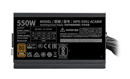 COOLER MASTER MWE 550 V3 ATX 3.1 80 PLUS BRONZE SMPS