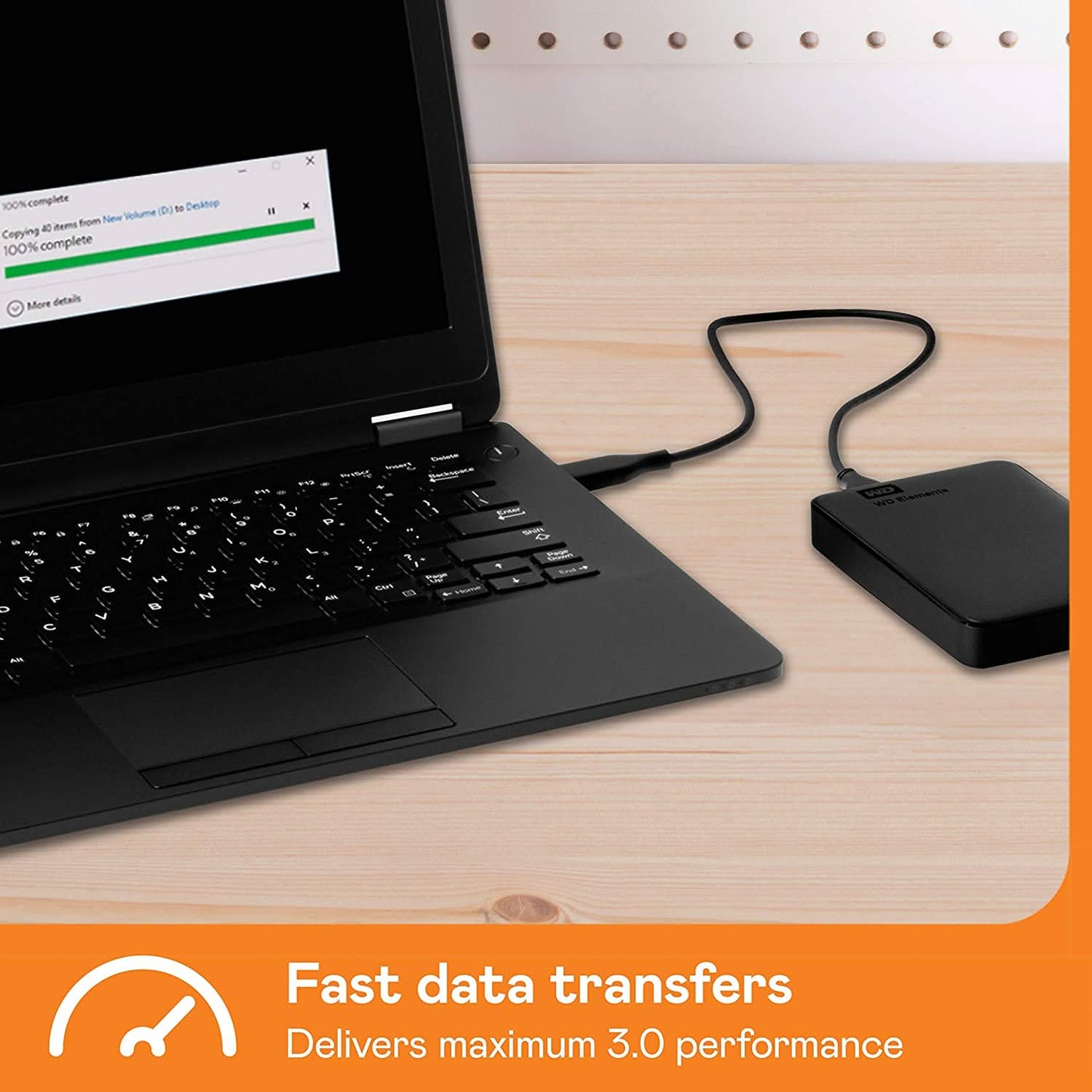WESTERN DIGITAL 4TB ELEMENTS PORTABLE EXTERNAL HARD DRIVE