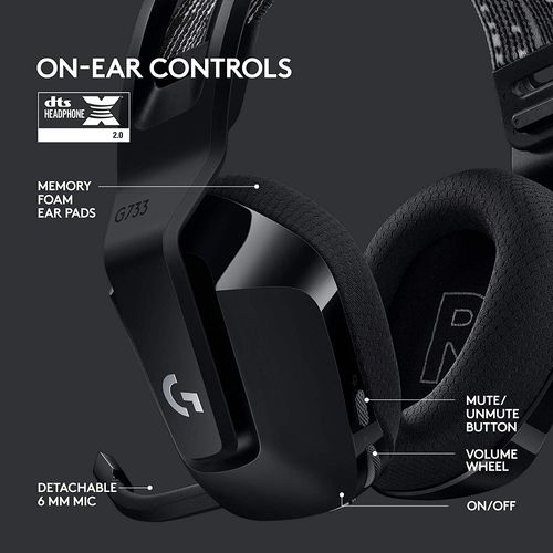 LOGITECH G733 Lightspeed Wireless+USB RGB 7.1 Surround Gaming Headphone ( Black ) ( PS4 / Mac OS )