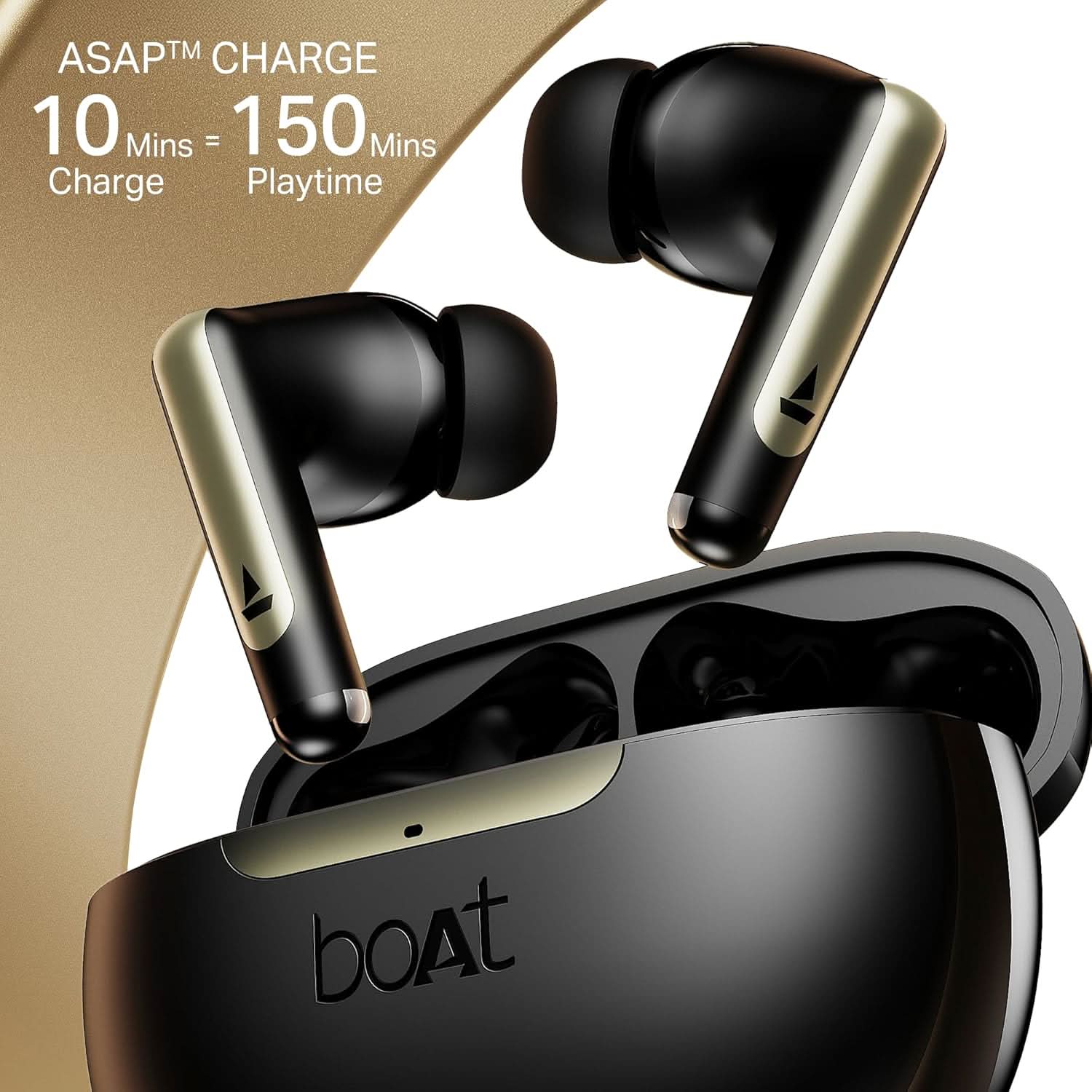 Boat Airdopes 141 Elite ANC TWS Ear Buds Wireless Earphones with mic (Black)