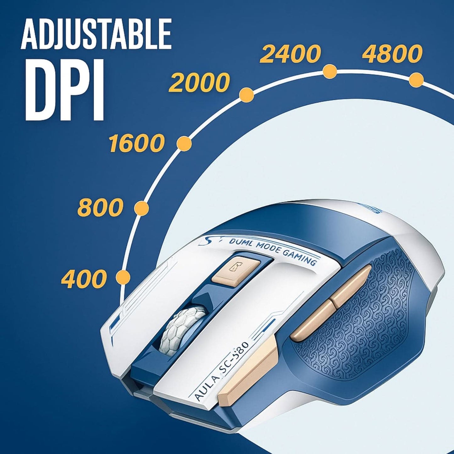 AULA SC550 WIRELESS & WIRED GAMING MOUSE (BLUE)