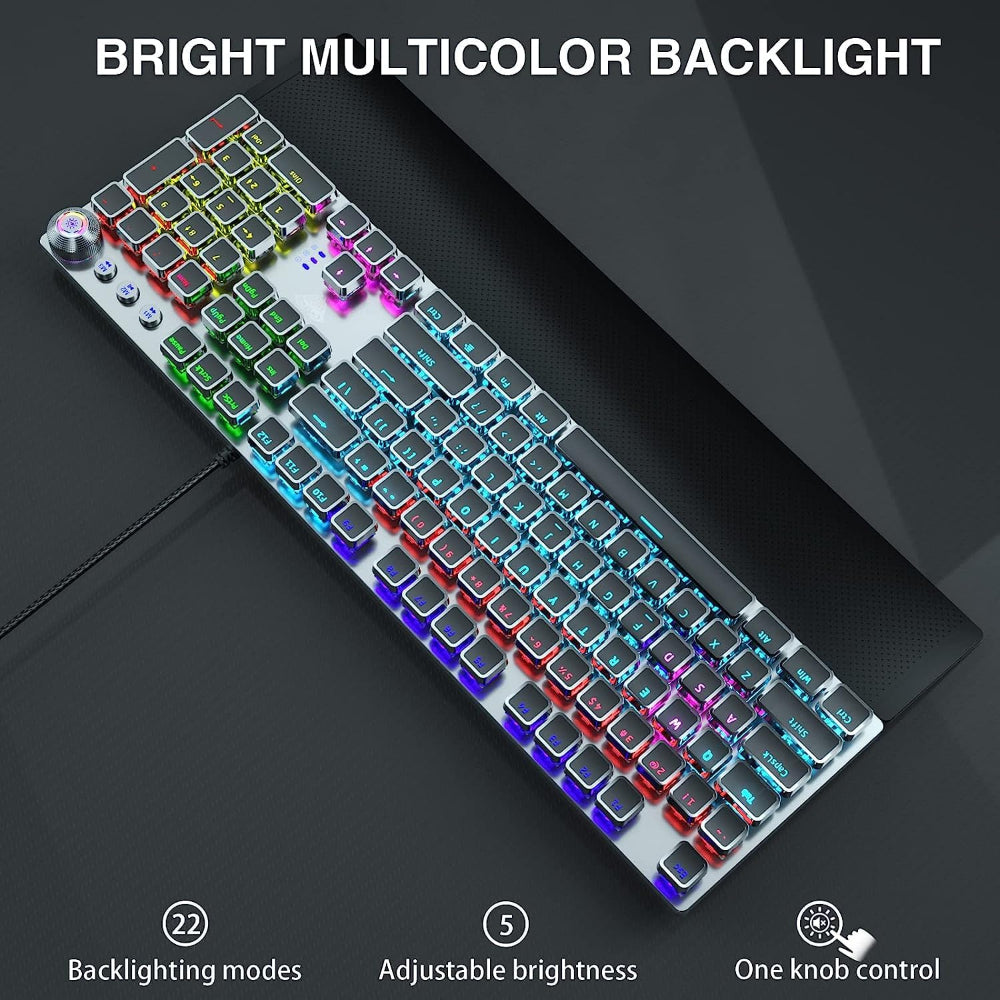 AULA F2088 Full Size Wired Mechanical Gaming keyboard ( Black ) ( Blue Switch ) ( F2088B )