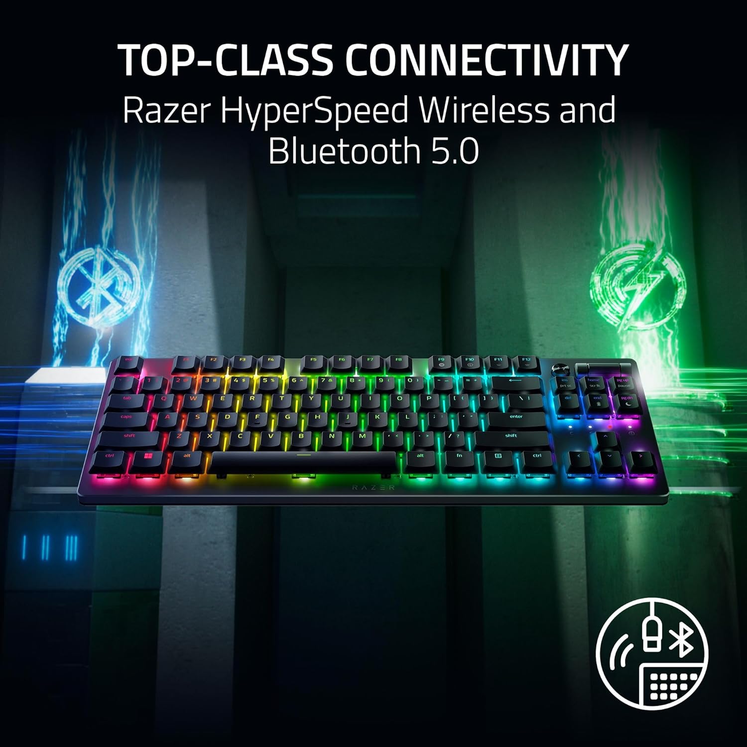 RAZER DEATHSTALKER V2 PRO TENKEYLESS - WIRELESS LOW PROFILE OPTICAL GAMING KEYBOARD (LINEAR RED SWITCH) RZ03-04370100-R3M1