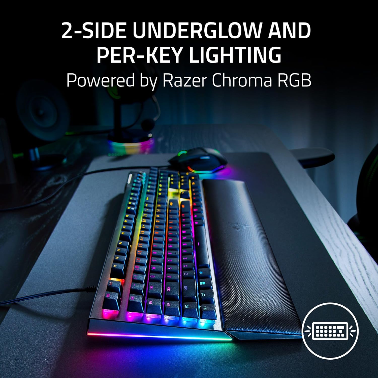 RAZER BLACKWIDOW V4 - MECHANICAL GAMING KEYBOARD (GREEN SWITCH) RZ03-04690100-R3M1