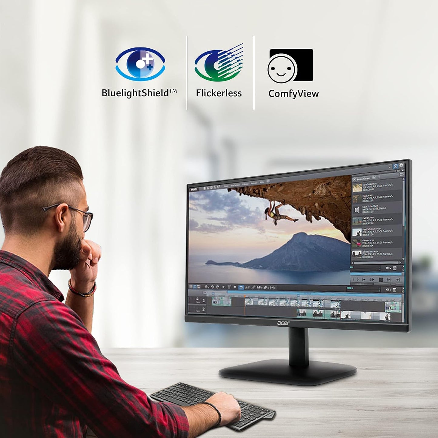 ACER EK240Y E 23.8 INCH IPS FULL HD 1920X1080 BACKLIT LED LCD MONITOR