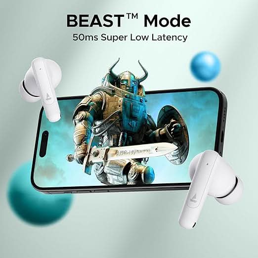 Boat Airdopes 161 ANC TWS Earbuds Bluetooth v5.3 (White)