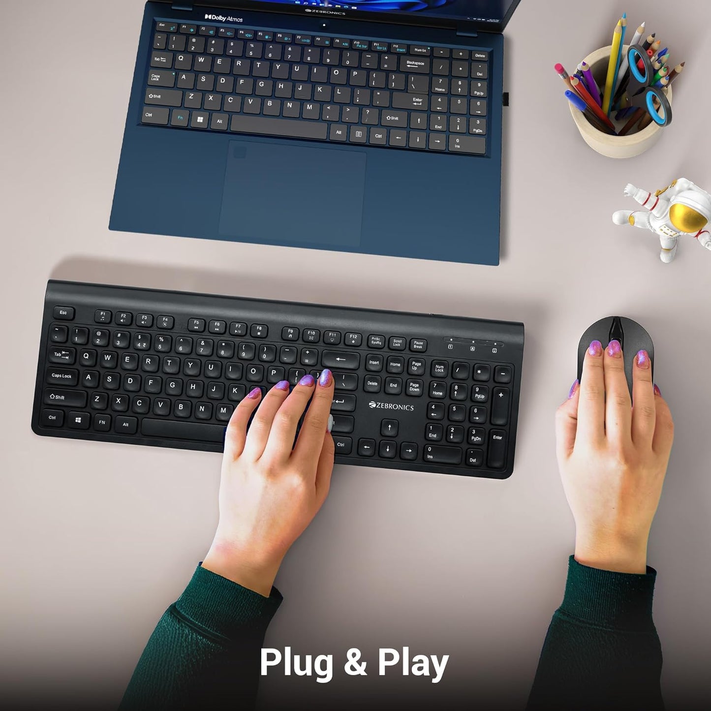 ZEBRONICS COMPANION 130 2.4GHZ WIRELESS KEYBOARD & MOUSE COMBO