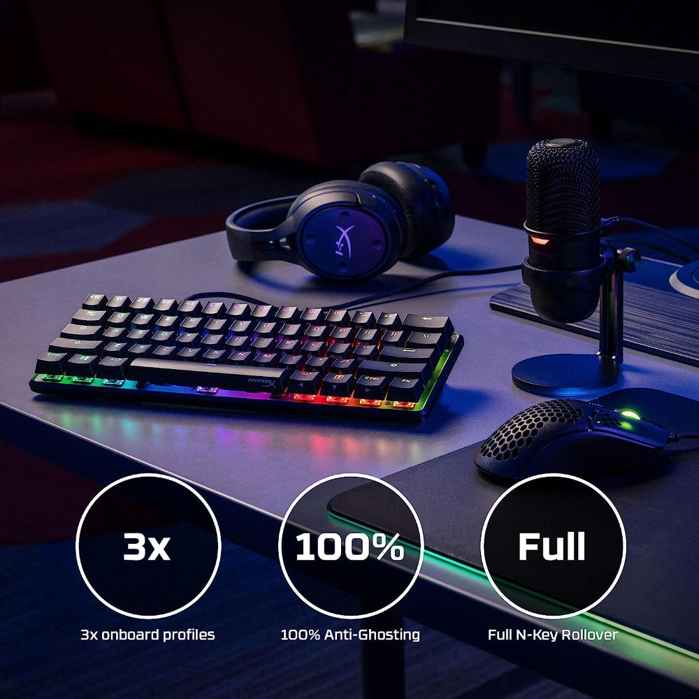 HYPERX Alloy Origins RGB 60% Mechanical Gaming Keyboard (Red Linear Switches)