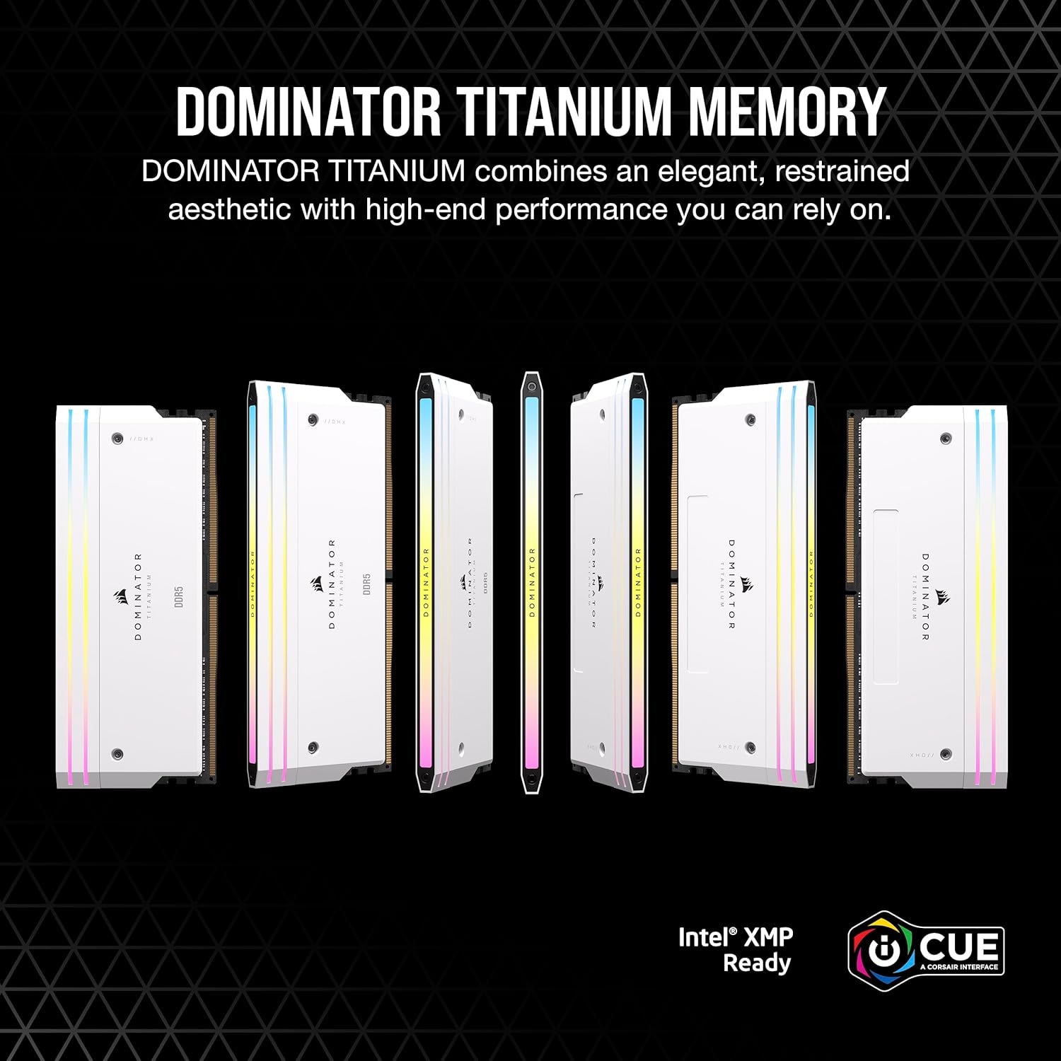 CORSAIR MEMORY CMP32GX5M2X7200C34W DOMINATOR TITANIUM RGB 32GB (2X16GB) DDR5 DRAM 7200MT/S CL34 INTEL XMP MEMORY KIT WHITE
