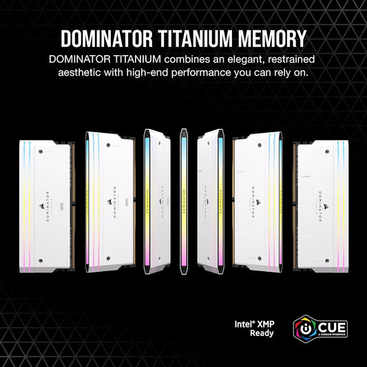 CORSAIR DOMINATOR TITANIUM RGB 96GB (2X48GB) 6600MHZ DDR5 CL32 INTEL XMP WHITE CMP96GX5M2B6600C32W