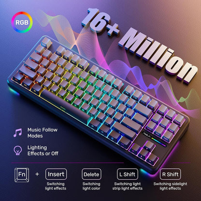 AULA F87 SIDE ENGRAVED GRADIENT GRAY REAPER SWITCH MECHANICAL GAMING KEYBOARD