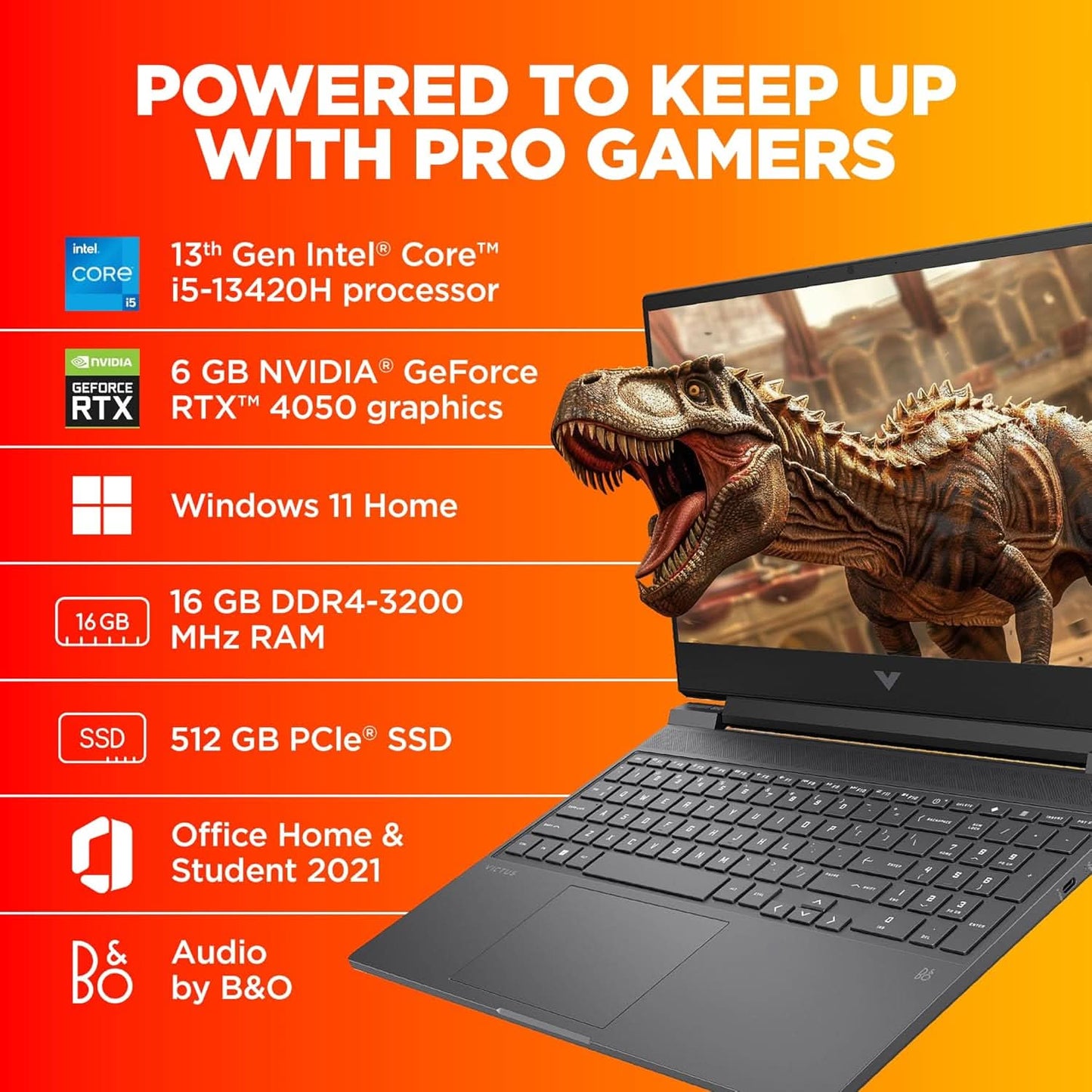 HP VICTUS 15 FA2701TX [CI5-13420H/16GB/512GB SSD/WIN11 HOME+MSO/15.6"/6GB-RTX4050 GRAPHICS/1 YEAR(S)/BLACK]
