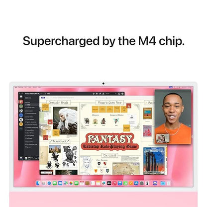 Apple 24-inch iMac with Retina 4.5K display M4 chip with 10 core CPU and 10 core GPU, 16GB, 256GB SSD - Pink