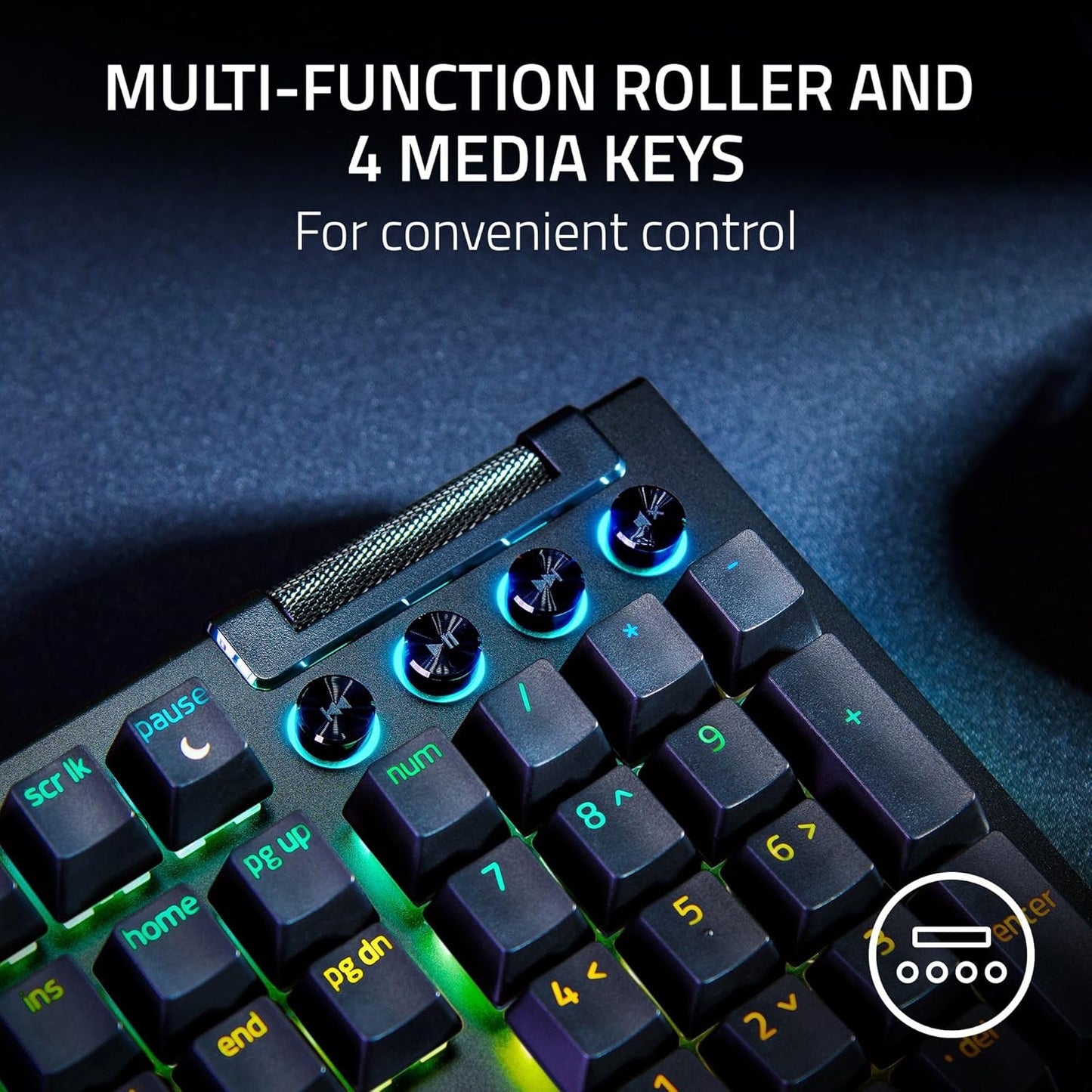 RAZER BLACKWIDOW V4 - MECHANICAL GAMING KEYBOARD (GREEN SWITCH) RZ03-04690100-R3M1