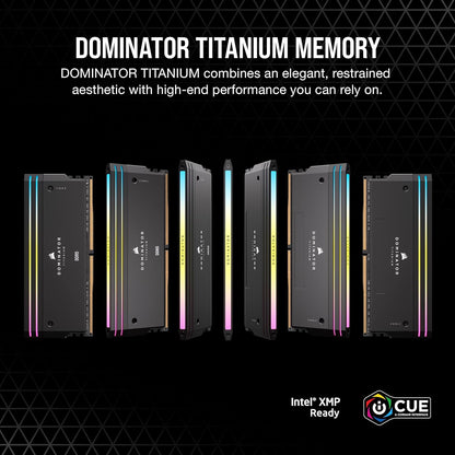 CORSAIR DOMINATOR TITANIUM RGB 96GB (2X48GB) 6600MHz DDR5 CL32 INTEL XMP CMP96GX5M2B6600C32 BLACK