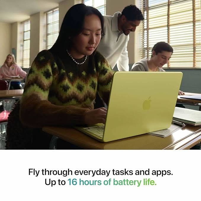 Apple 13-inch MacBook Neo: Apple A18 Pro chip with 6 core CPU and 5 core GPU, 8GB, 256GB SSD - Citrus