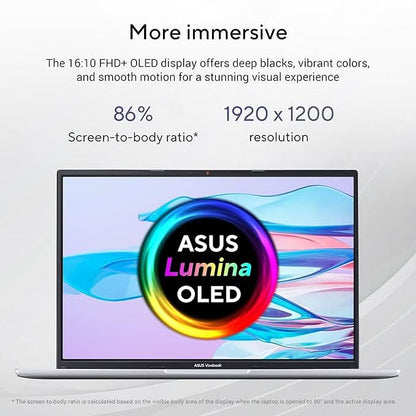ASUS Vivobook 16, 16" FHD (1920 x 1200) OLED,Intel Core i5-13420H Processor,(16GB RAM/512GB SSD/Win 11/M365 Basic (1Year)/Backlit Keyboard/Office Home 2024/Silver/1.88 kg),X1605VA-SH1952WS
