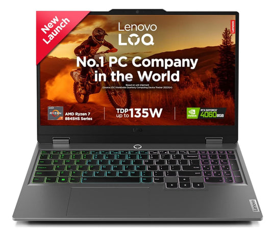 LENOVO LOQ 2024 AMD RYZEN 7 8845HS | NVIDIA RTX 4060 8GB (16GB RAM/1TB SSD/15.6 INCH (39.6CM)/WINDOWS 11/OFFICE HOME 2024/100% SRGB/3 MON. GAME PASS/GREY/2.4KG), 83DX00CTIN GAMING LAPTOP