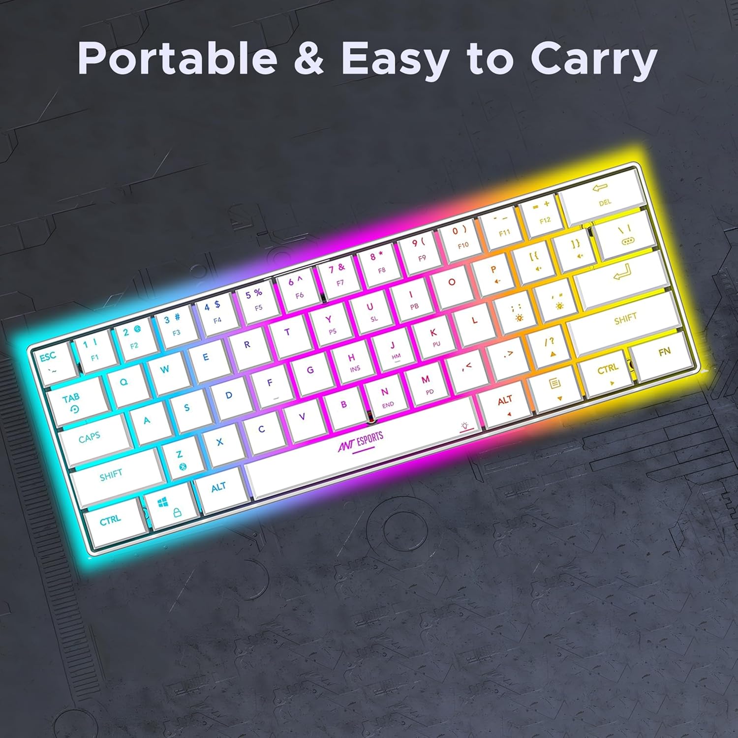 ANT ESPORTS MK1500 MINI WIRELESS GAMING KEYBOARD WHITE