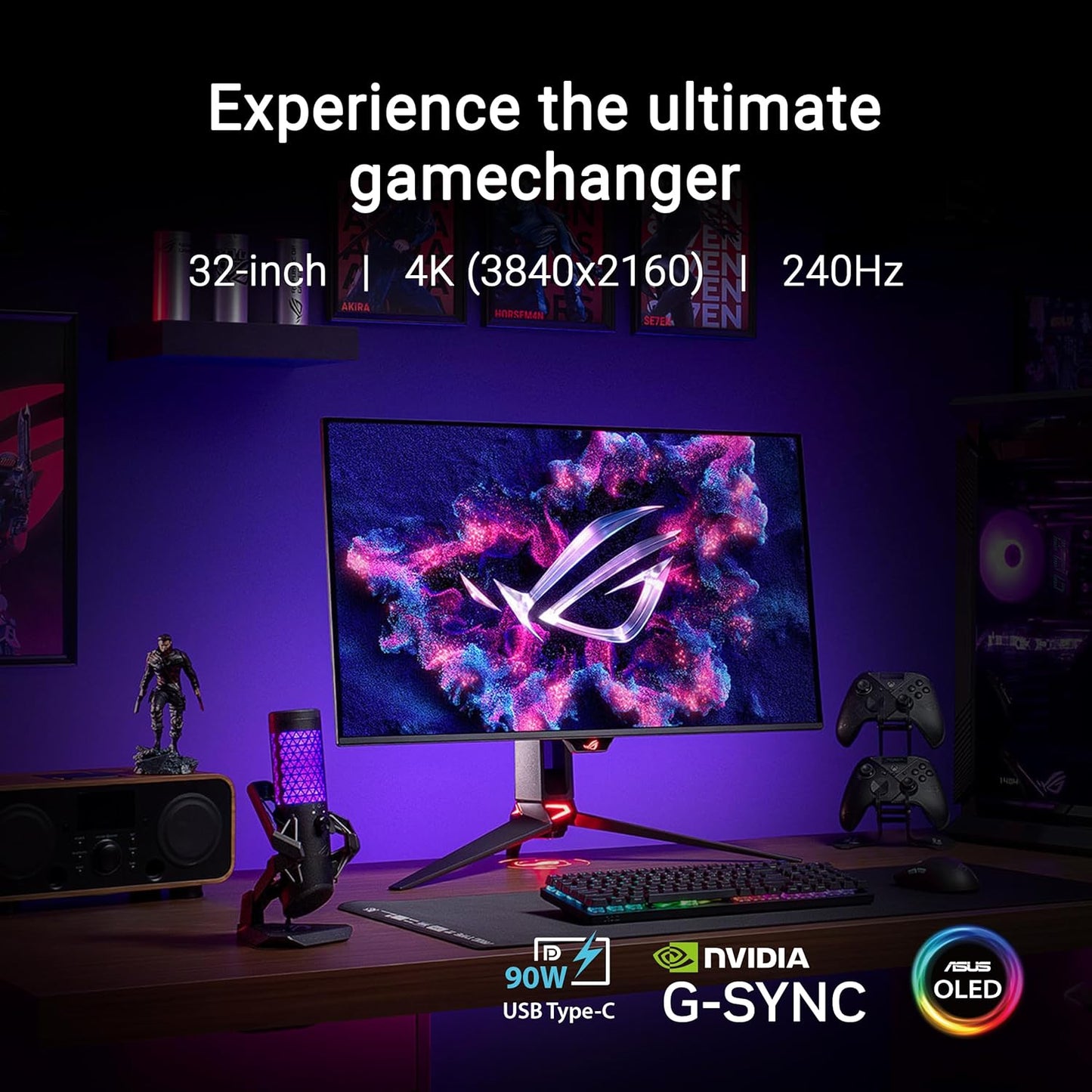 ASUS ROG SWIFT OLED PG32UCDM 32-INCH 4K QD-OLED 240HZ GAMING MONITOR